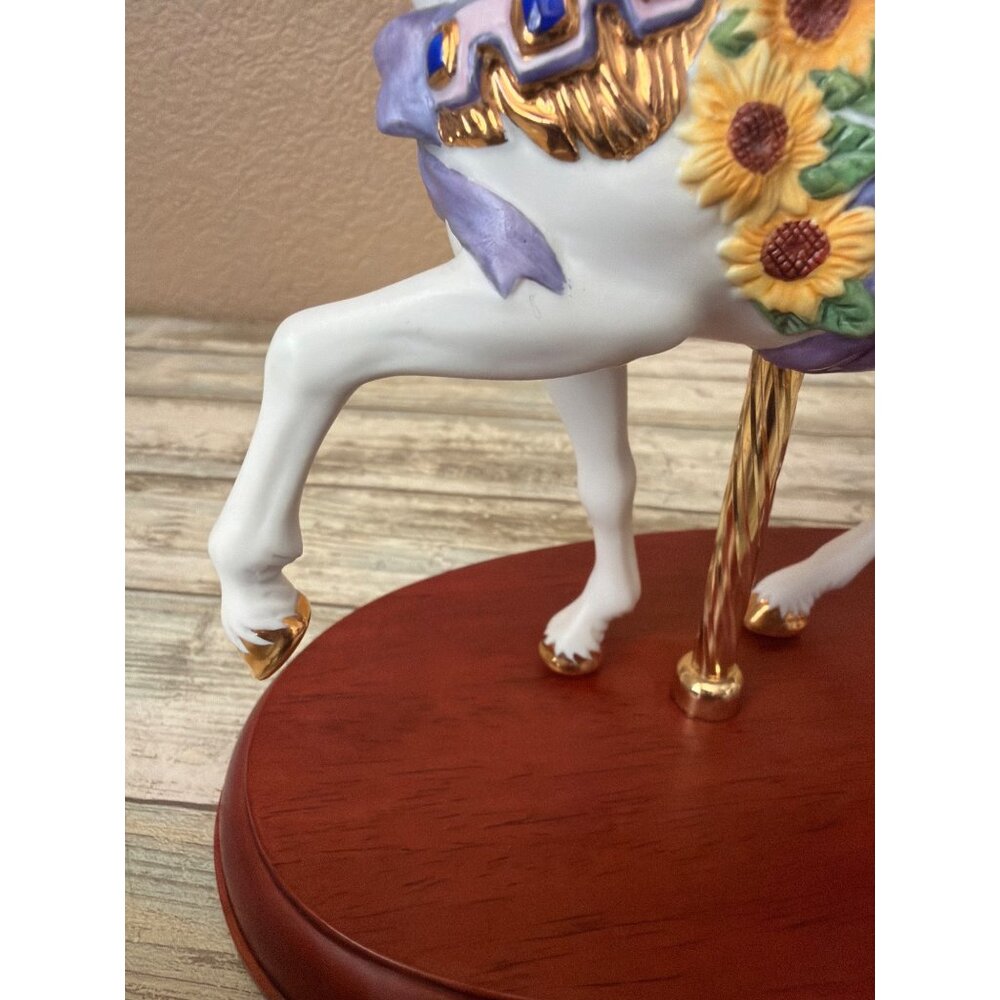 Lenox 2010 Sapphires and Sunflowers Ltd Ed Carousel Horse - No Box or COA - Picture 13 of 15